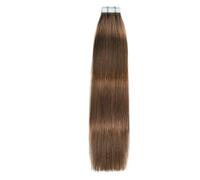 20 pezzi di nastro completamente lucido nelle estensioni dei capelli umani vergini, estensione dei capelli invisibili senza cuciture for le donne(#4,18 inch)