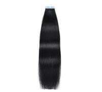 20 pezzi di nastro completamente lucido nelle estensioni dei capelli umani vergini, estensione dei capelli invisibili senza cuciture for le donne(#1,18 inch)