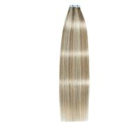20 pezzi di nastro completamente lucido nelle estensioni dei capelli umani vergini, estensione dei capelli invisibili senza cuciture for le donne(#18/613,14 inch)