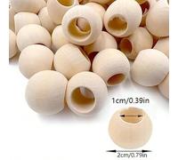 20 Pezzi di Perle di Legno Grezze da 20mm per Artigianato, Perle di Legno Naturali da 8mm con Foro Grande per Macramè, Ghirlande Decorative, Forniture di Bigiotteria. 20 millimetriLegno