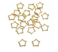 20 pezzi di perline distanziatrici sciolte a forma di stella esagonali quadrate cave in argento tibetano dorato per la creazione fai da te di gioielli per braccialetti e collane Connecto-11 Star Gol