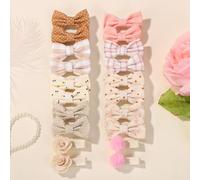 20 pezzi di piccoli fermagli per capelli con fiocco per bambine, 3,5 cm - 5,6 cm, fermagli antiscivolo completamente foderati, set di accessori per capelli a forma di fiore, fatti a mano, per neonati
