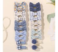 20 pezzi di piccoli fermagli per capelli con fiocco per bambine, 3,5 cm - 5,6 cm, fermagli antiscivolo completamente foderati, set di accessori per capelli a forma di fiore, fatti a mano, per neonati