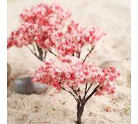 20 pezzi di plastica per alberi di ciliegio in fiore per migliorare i paesaggi modello nelle scene ferroviarie
