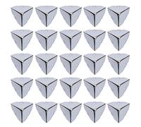 20 pezzi di protezioni angolari decorative da 27 mm di larghezza, staffe di protezione per bordi ad angolo per bauli, scatole, valigie in legno (argento)