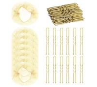 20 pezzi di rete per capelli da danza per bambini, con 50 pezzi pinze per chignon da danza classica, kit per acconciature per bambini e ragazze, accessori (beige 20 pezzi rete per panini+50 pinze per