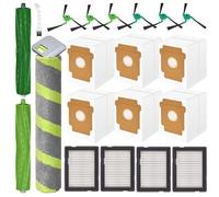 20 pezzi di ricambio per iRobot Roomba Max 705/706 Combo, Mxa 705/706, set di accessori, 2 spazzole principali, 6 sacchetti per la polvere, 4 filtri, 1 mocio a rullo, 6 spazzole laterali, 1 spazzola