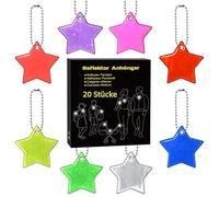 20 pezzi di sicurezza riflettore ciondolo zaino per la scuola luminoso stella bambini ciondolo luminoso per feste regalo trenino sedile bambola zaino borsa giacca bicicletta corsa jogging - 8 colori