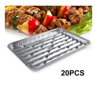 20 pezzi di vassoi monouso in alluminio per barbecue, per feste all'aperto,