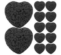 20 Pezzi Diffusore Oli Essenziali a Pietra Lavica a Cuore Nero per | Diffusione Passiva senza Energia, Roccia Vulcanica Riutilizzabile, per Casa, Meditazione, Spa e Viaggio