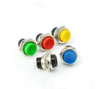 20 pezzi DS-212 Interruttore a pulsante momentaneo SPST NO rosso/verde/nero/blu/giallo con cappuccio rotondo AC 125V 3A DS212(Green)