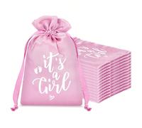 20 pezzi "È una bambina" Sacchetti regalo per festa di nascità in raso rosa con laccio, sacchetti con laccio per il bagnetto del bambino, decorazioni per gender reveal, bomboniere per festa di nascità