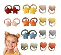 20 Pezzi Elastici Capelli Bambina, Mini Codini per Capelli Neonata con Stelle e Cuori in Maglia, Accessori Capelli Bimba Morbidi e Resistenti per Piccole Code e Acconciature Quotidiane, 1.5cm