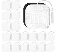 20 Pezzi Elettrodi per Elettrostimolatore 5x5 cm, Patch di ricambio riutilizzabili e autoadesivi, con cavetti a spinotto da 2 mm