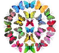20 Pezzi Farfalle Colorate con Spille Sicurezza,Spilla in PVC, Spilla Sicurezza Decorativa, Spille Farfalla in Plastica Colorata,Per Cameretta,Tavolo (Colori casuali)