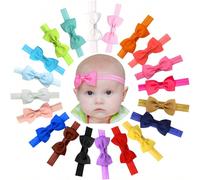 20 pezzi Fasce per capelli per bambine con fiocchetti piccoli, nastro gros-grain, accessori per capelli per neonati, bambine, bambine piccole, bambini, neonati, per il giorno di San Valentino Tagli Un