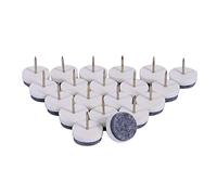 20 Pezzi Feltrini con Chiodini per Mobili Sedie, Ø 24mm per Protezione Pavimenti in Legno e Parquet (Bianco)