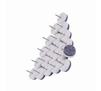 20 Pezzi Feltrini per Chiodi su Protezioni per Pavimenti per Gambe di Mobili con Struttura in Feltro di Metallo e Plastica per Scorrimento Silenzioso su Tappeti di Legno Duro (Bianca)