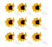 20 Pezzi Fermagli a U per Chioma Girasole in Stoffa Vintage | Design Floreale Realistico, Giallo, Uso Quotidiano e Styling Versatile, Accessorio Elegante per Donne