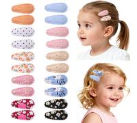 20 Pezzi Fermagli per Capelli Bimba, Mollette a Scatto Rivestite in Tessuto Floreale e Plaid, Accessori Capelli Antiscivolo per Neonate e Bambine (Stile 5)