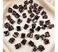 20 pezzi Fermagli per capelli mini marroni, adatti per il design dell'acconciatura femminile, possono essere utilizzati per decorare trecce e frange vaporose Tagli UnicaABS