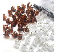 20 pezzi Fermagli per capelli mini marroni, adatti per il design dell'acconciatura femminile, possono essere utilizzati per decorare trecce e frangia voluminosa Tagli UnicaRitrattoABS