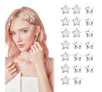 20 Pezzi Fermagli per Capelli Stella Argento, Clip per Capelli di Metallo, Mollette per Capelli Stella Clip per Capelli di Metallo, Lucido Fermagli Per Capelli Stella Accessori per Ragazze Donne