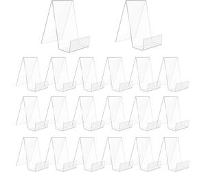 20 Pezzi Fermalibri in Acrilico Trasparente Da Tavolo 10,5 X 9 X 7,5 Cm Supporto