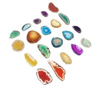 20 Pezzi Fette di Agata Colorate Forate per Gioielli e Pendenti | Cristalli Acchiappasole, Accessori per Campane a Vento, Decorazioni Luminose, Accessori Napkin Europei