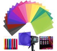 20 Pezzi Filtri Colorati Trasparenti Gelatine Fotografiche Sovrapponibili Filtri Colorati per Faretti Led Filtri per Luce LED Studio flash Fotografico Correzione Colore, 10 Colori Formato A4