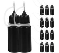 20 Pezzi Flacone Applicatore Colla 10ml Nero in Plastica e Acciaio | Beccuccio a Punta, per Dosare Piccole Quantità di Liquido, Ricaricabile e Riutilizzabile