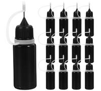 20 Pezzi Flacone Dosatore Colla 10ml Nero in Plastica e Acciaio | Ricaricabile, Controllo Preciso per Piccole Quantità di Liquido, Uso Pratico per Applicazione Mirata