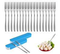 20 Pezzi Forchettine da Dolce Acciaio Inox, Riutilizzabile Forchette da Dessert, Mini Forchette Frutta, Forchettine Aperitivo per Dolci, Frutta, Insalate, Torte, Cocktail, Insalate Feste di Compleanno