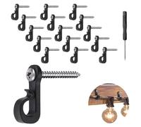 20 Pezzi Ganci a Vite con Cacciaviti Set, Ganci a Vite Interni ed Esterni per Facile Rilascio di Stringa di Luce a LED Esterna, per Luci di Natale, Festa di Capodanno