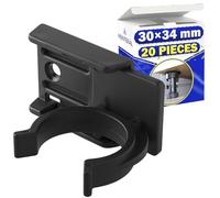 20 Pezzi Ganci per Zoccolo Cucina Universale 30x34 mm per Piedini per Mobili Regolabili - Realizzato in Robusta Plastica Colore Nero - Garanzia di 10 Anni - MONTERAL