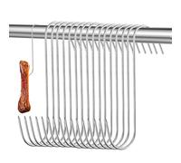 20 Pezzi Ganci S in acciaio inox,Ganci Robusti Durevoli S, 13cm Argento Ganci,Gancio grande,Antiruggine Ganci Forma S,per Appendere e Lavorare Carne