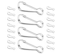 20 Pezzi Gancio a Molla in Acciaio Inox Argento | Riutilizzabile, Presa Sicura, Uso Versatile, per Cordino Portachiavi e Tirazip Borsa, Interno Fai