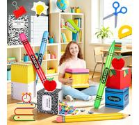 20 pezzi giganti decorazioni per feste di ritorno a scuola composizione in aula notebook scatole per palloncini grandi matite gonfiabili, mele a nido d'ape per il primo giorno di scuola prescolare