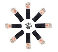 20 Pezzi Graziosi piedini per mobili a forma di zampa di gatto e protezioni per pavimenti, calzini per sedia che riducono il rumore e impediscono graffi su legno duro/piastrelle. Nero.