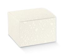 20 PEZZI HARMONY BIANCO Floreale Scatola portaconfetti 7 x 4.5 x 3.5 cm 0LHV