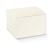 20 PEZZI HARMONY BIANCO Scatola pieghevole portaconfetti 10X10X6 cm