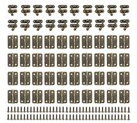 20 Pezzi Hasp Antico Legno, Hasp Gancio Chiusura, 40 Pezzi Cerniere Per Scatola, Con Viti, per Artigianato retrò, come scatole retrò in legno, scatole regalo, scatole per Vino, Cassette per Attrezzi
