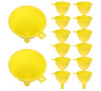 20 Pezzi Imbuto Piccolo in Plastica Gialla 6, 5cm per Liquidi | Uso da Laboratorio e Cucina, Trasferimento Semplice, Profilo Liscio e Pratico da Riporre
