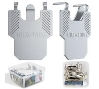 20 Pezzi Immagine Ganci, Gancio per Appendere Quadri Heavy Duty su Cartongesso, Gancio per Cornice, Adecuado para fijar objetos pesados, Espejos, Decoración del hogar, Senza Forare, Grigio argento