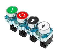 20 pezzi Interruttore a pulsante con ripristino automatico, piccolo fungo a testa di arresto di emergenza, manopola da 22 mm, chiave di avvio, accensione a impulsi XB2-BG21 XB2-BA31 XB2-BS54(XB2-BA51)