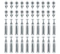 20 Pezzi Jack Nuts Petalo, Metal Petal Bolt Hollow Metal Wall Nut, Inserti per Parete Metallica cava, for Hollow Wall Iron Skin (Sliver,M4 × 20)