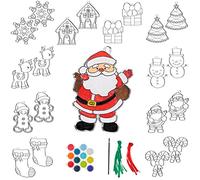 20 Pezzi Kit Acchiappasole Natale| 10 Acchiappasole per Dipingere e Decorare, 9 Colori, 1 Pennello| Fai Da Te Attività Creativa Decorazione Finestra Riempitore Calze Natalizie Regali per Bambini.
