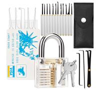 20 Pezzi Lockpicking Set Grimaldelli Professionali Con 1 Lucchetti Trasparent