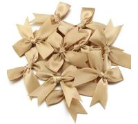 20 pezzi/lotto 8,5 * 8,5 cm fiocchi di nastro di raso colorati fiocco di nastro carino per decorazioni artigianali fai da te copricapo accessori di abbigliamento alla moda-oro-8,5x8,5 cm