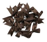 20 pezzi/lotto 8,5 * 8,5 cm fiocchi di nastro di raso colorati fiocco di nastro carino per decorazioni artigianali fai da te copricapo moda abbigliamento accessori-marrone-8,5x8,5 cm